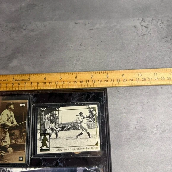 Babe‎ Ruth Plaque New York Yankees Baseball Selecting Bat RARE Photo - Picture 3 of 5